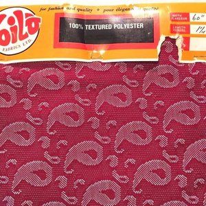 Vintage Fabric Red White Polyester Fabric  45" x  60" Crafts New Voile